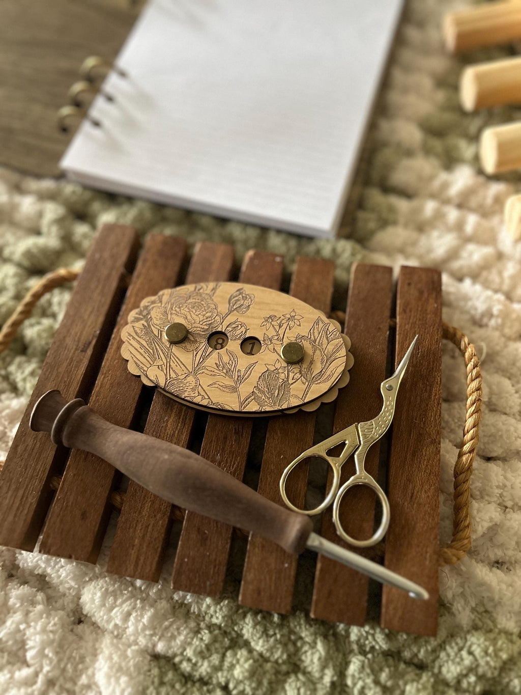 Row Counter for Knitting and Crochet Sunflower Paper
