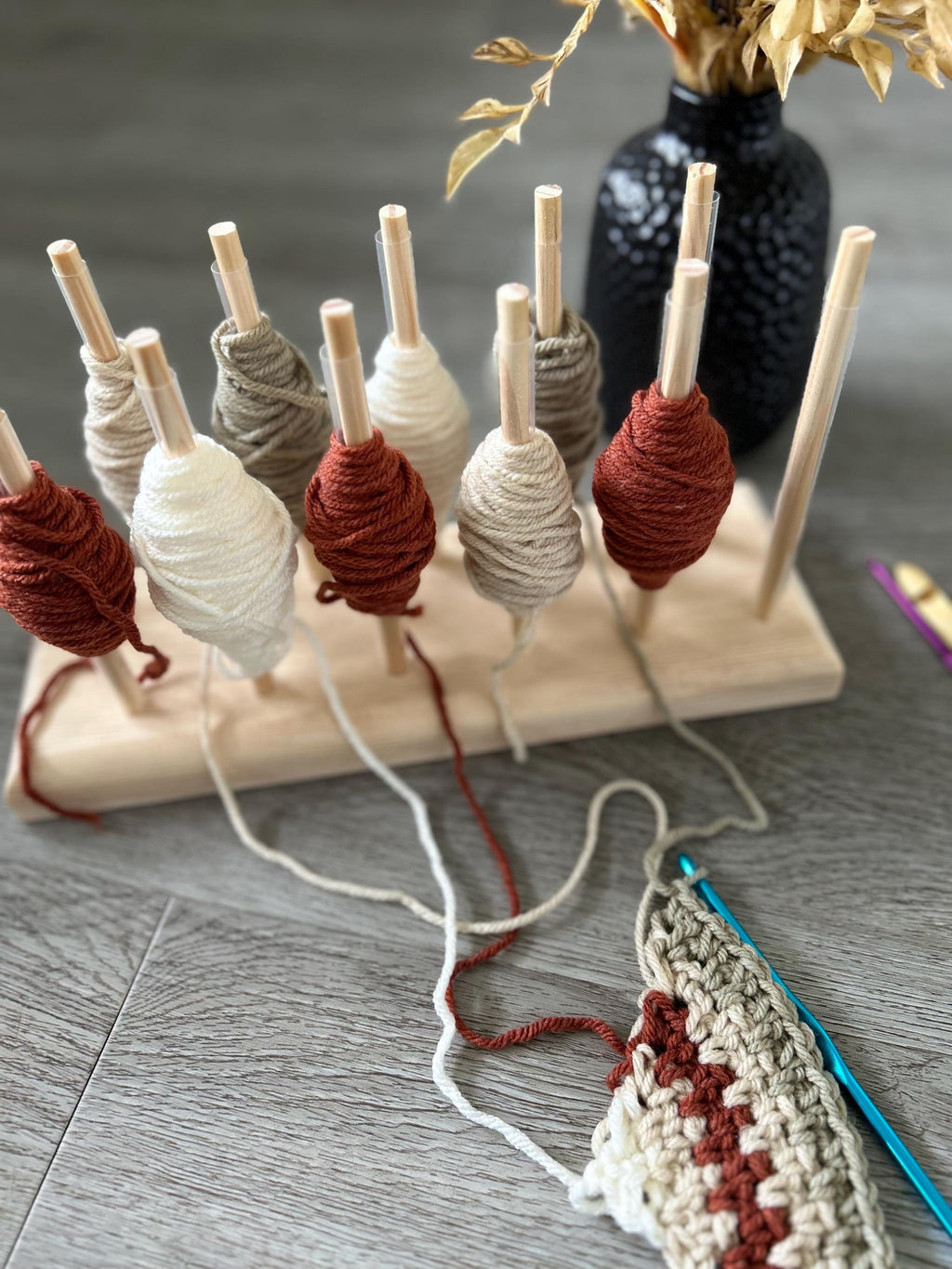 Personalized Yarn Bobbin Holder: Knitting Crochet Colorwork Organizer