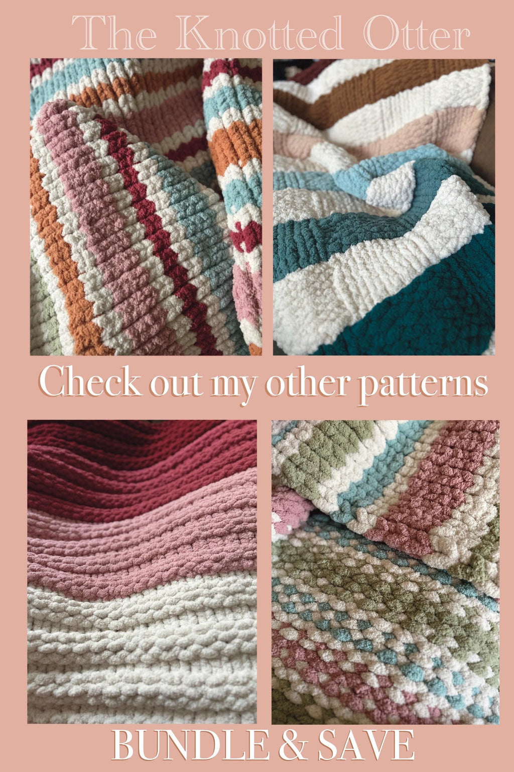 Dark Chocolate and Berries - Finger Knit Pattern - (PDF File Only) - Chunky Blanket Pattern