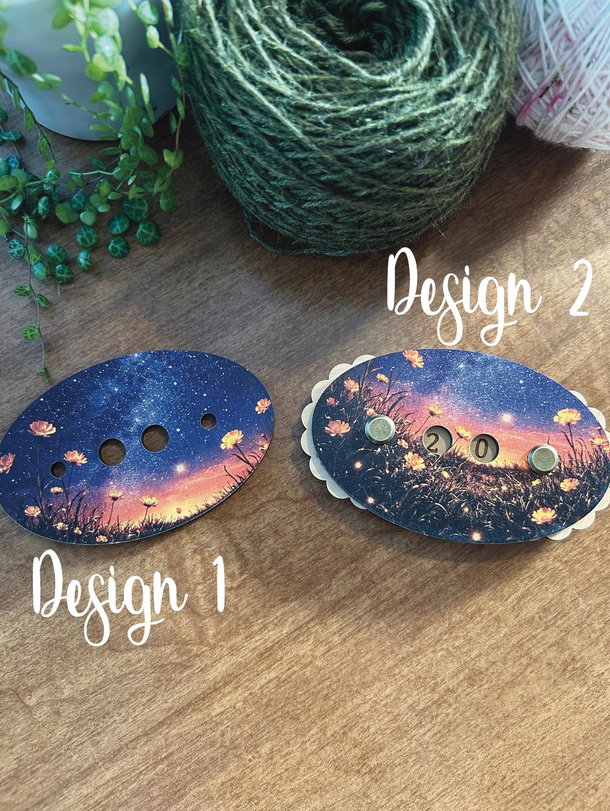 Row Counter for Knitting and Crochet Sunset Flowers