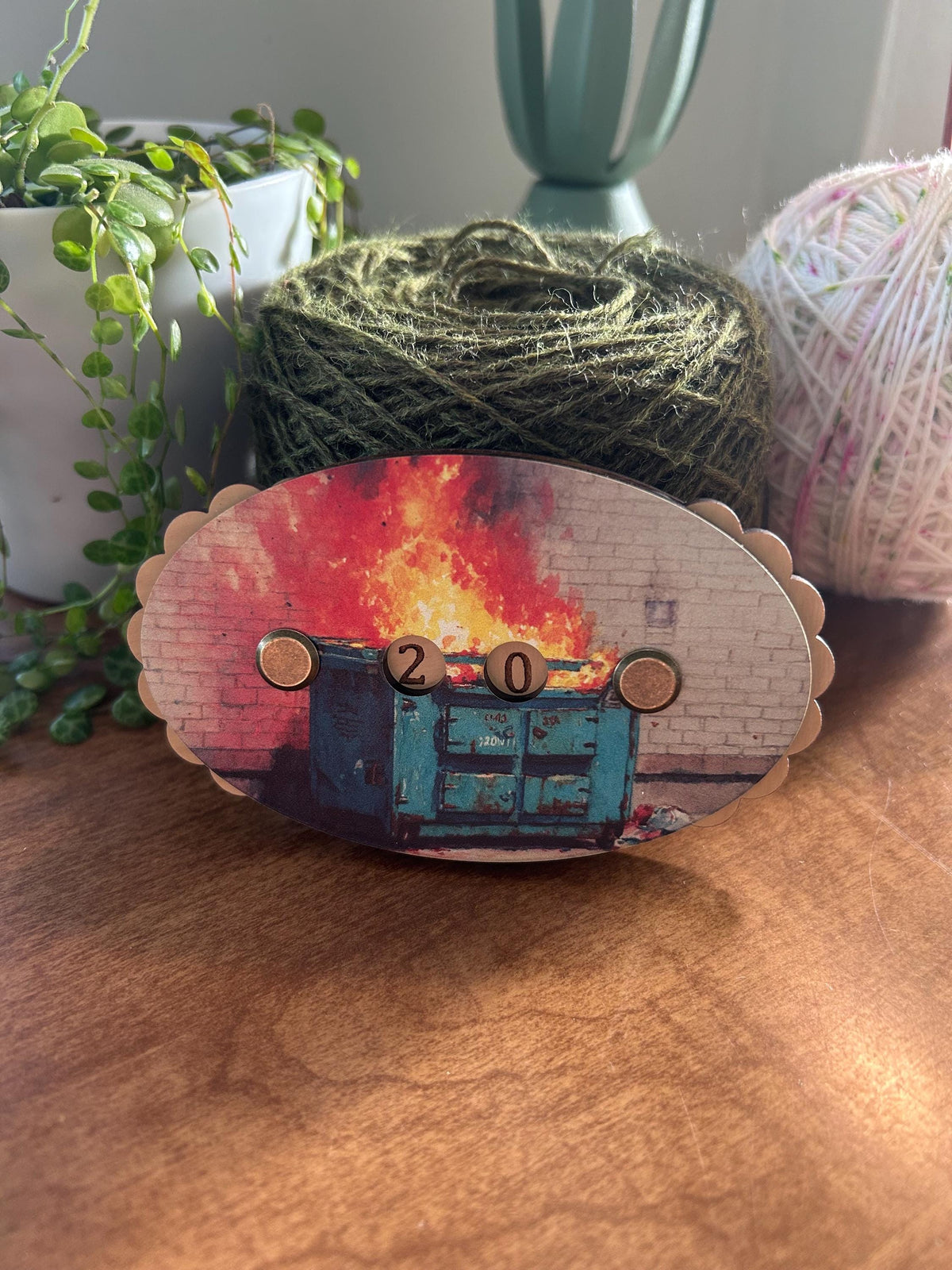 Row Counter for Knitting and Crochet Dumpster on Fire