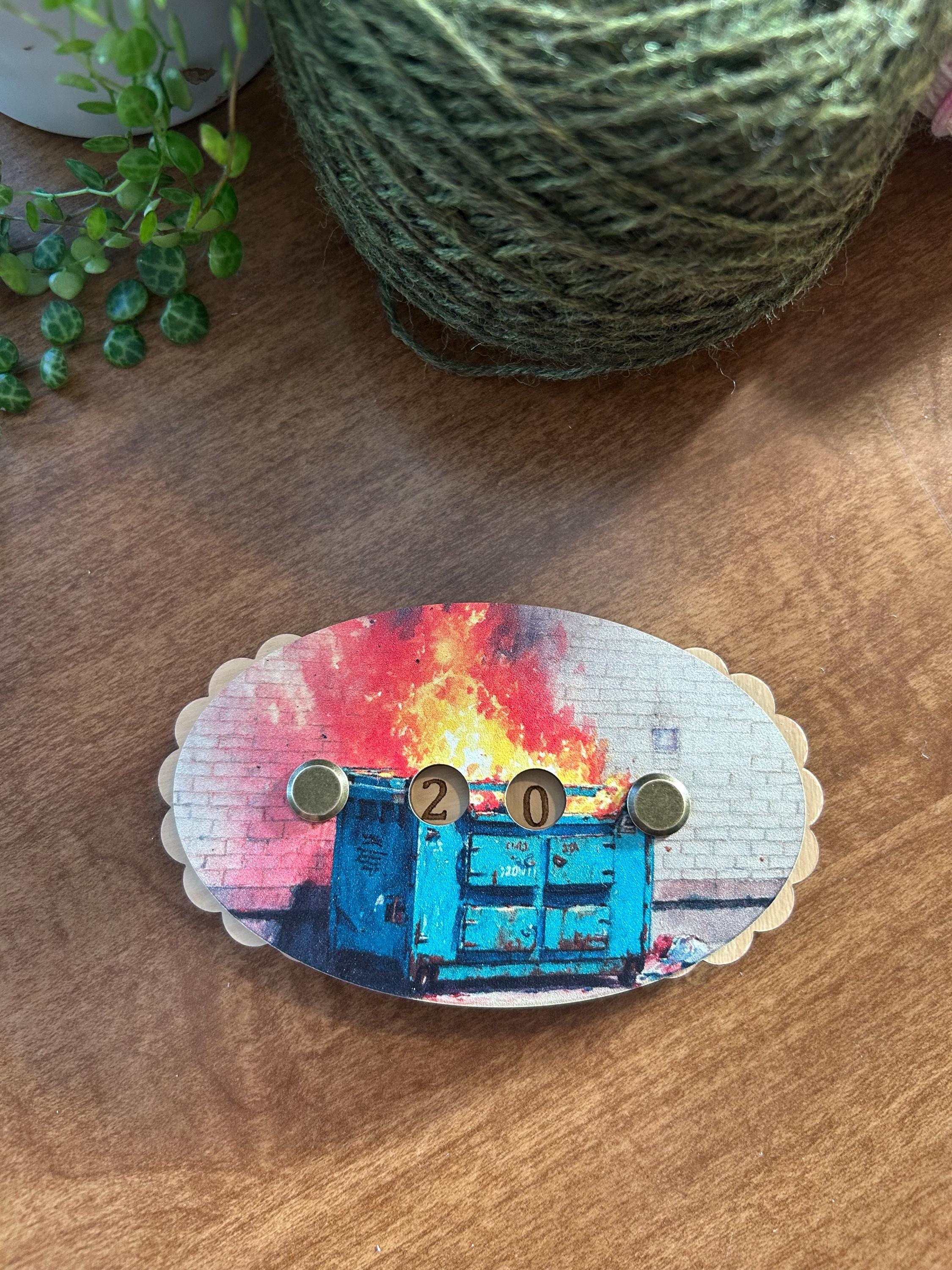 Row Counter for Knitting and Crochet Dumpster on Fire