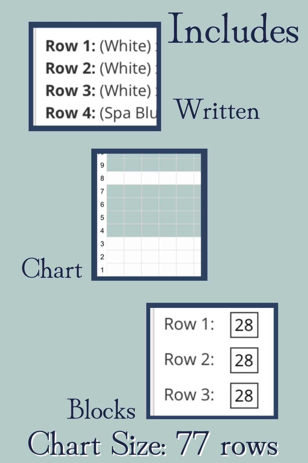 Custom Chart - Finger Knit Pattern - (PDF File Only) - Chunky Blanket Pattern