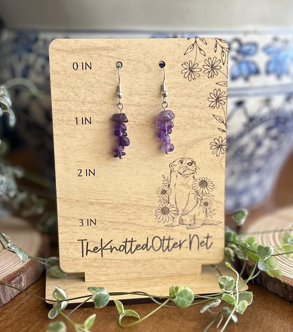 Chip Bead Dangle Earrings | Natural Stone Earrings | Gemstone Dangle Earrings