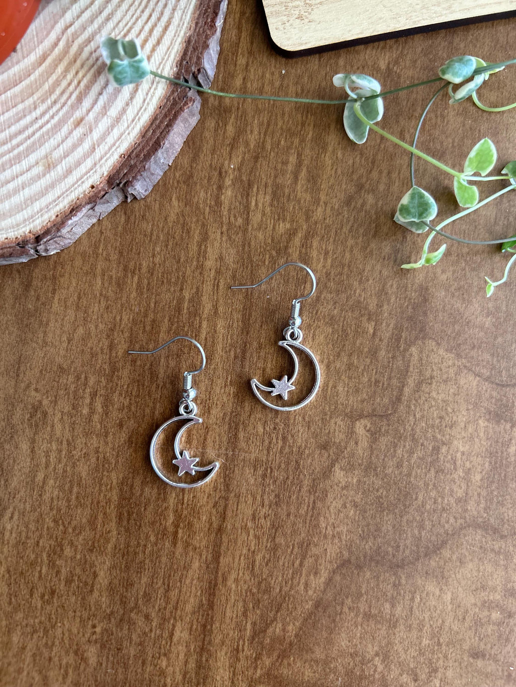 Moon and Star | Dangle Charm Earrings | Cute Dangle Earrings