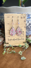 Cute Flower Dangle Earrings | Wire Wrapped Beads | Glass Dangle Earrings