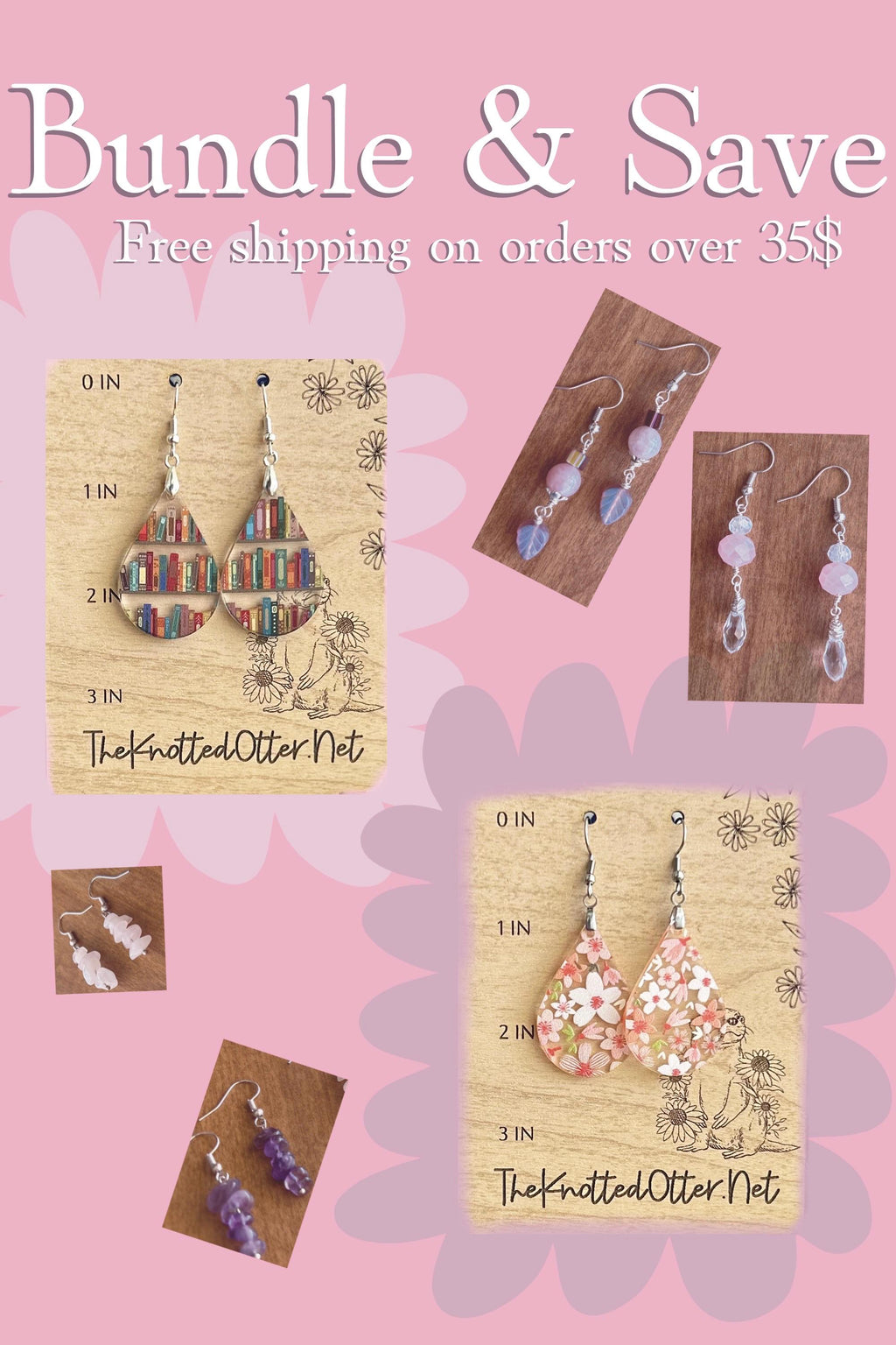 Beaded Dangle Earrings | Wire Wrapped Beads | Glass Dangle Earrings