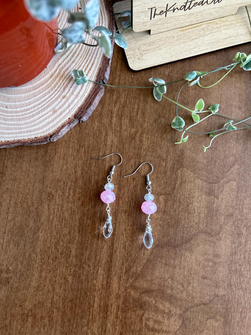 Beaded Dangle Earrings | Wire Wrapped Beads | Glass Dangle Earrings