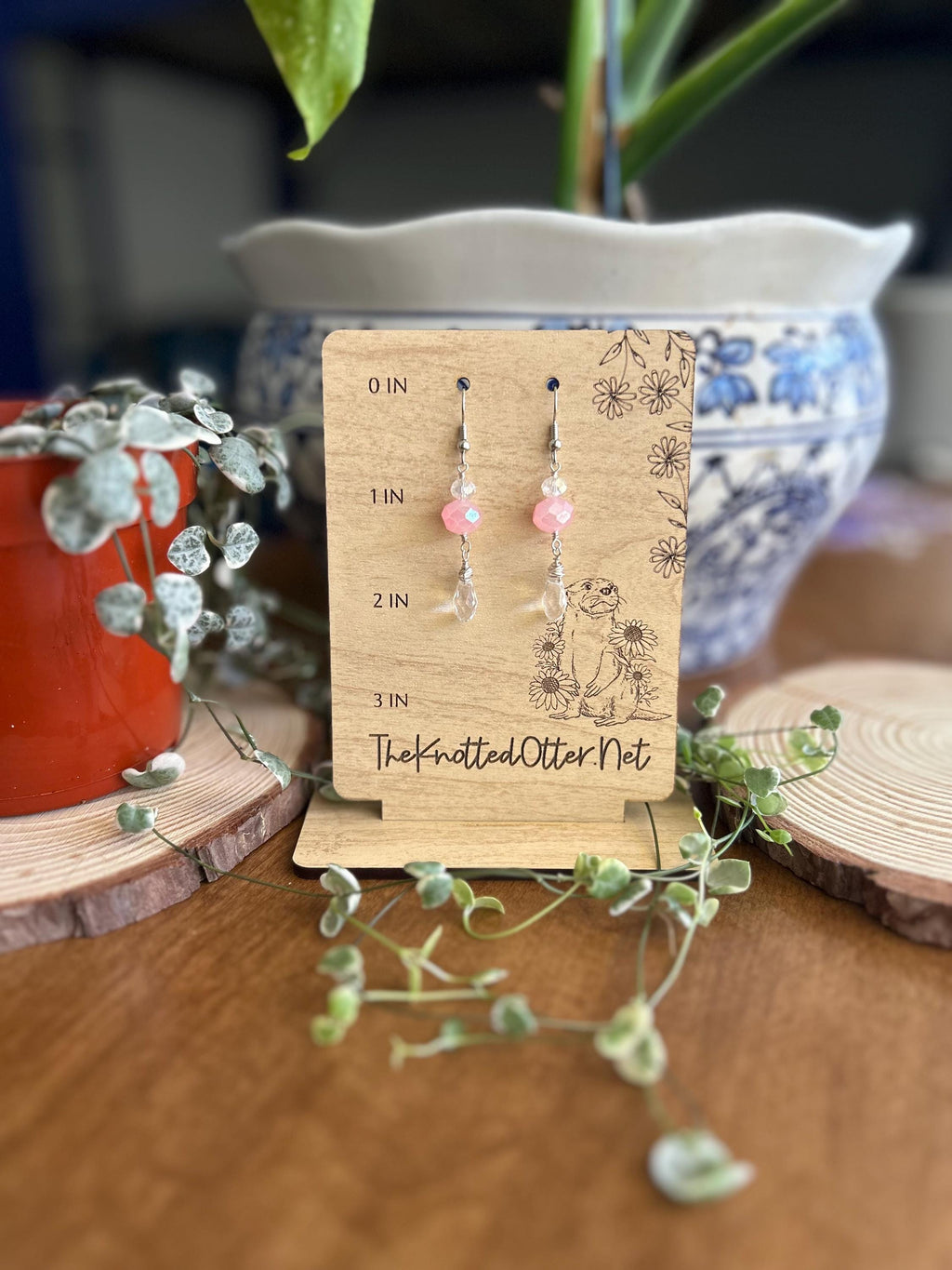 Beaded Dangle Earrings | Wire Wrapped Beads | Glass Dangle Earrings