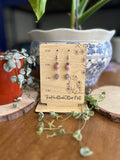 Leaf Dangle Earrings | Sun Stone Wire Wrapped Beads | Czech Glass Dangle Earrings
