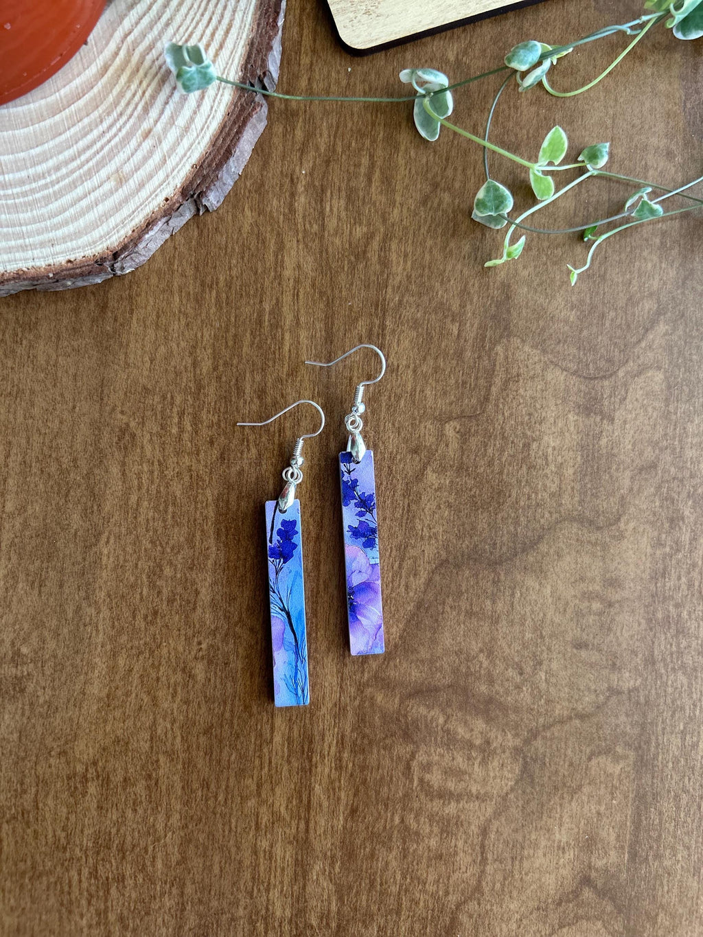 Violet Earrings | Teardrop Flower | Acrylic Dangle Earrings