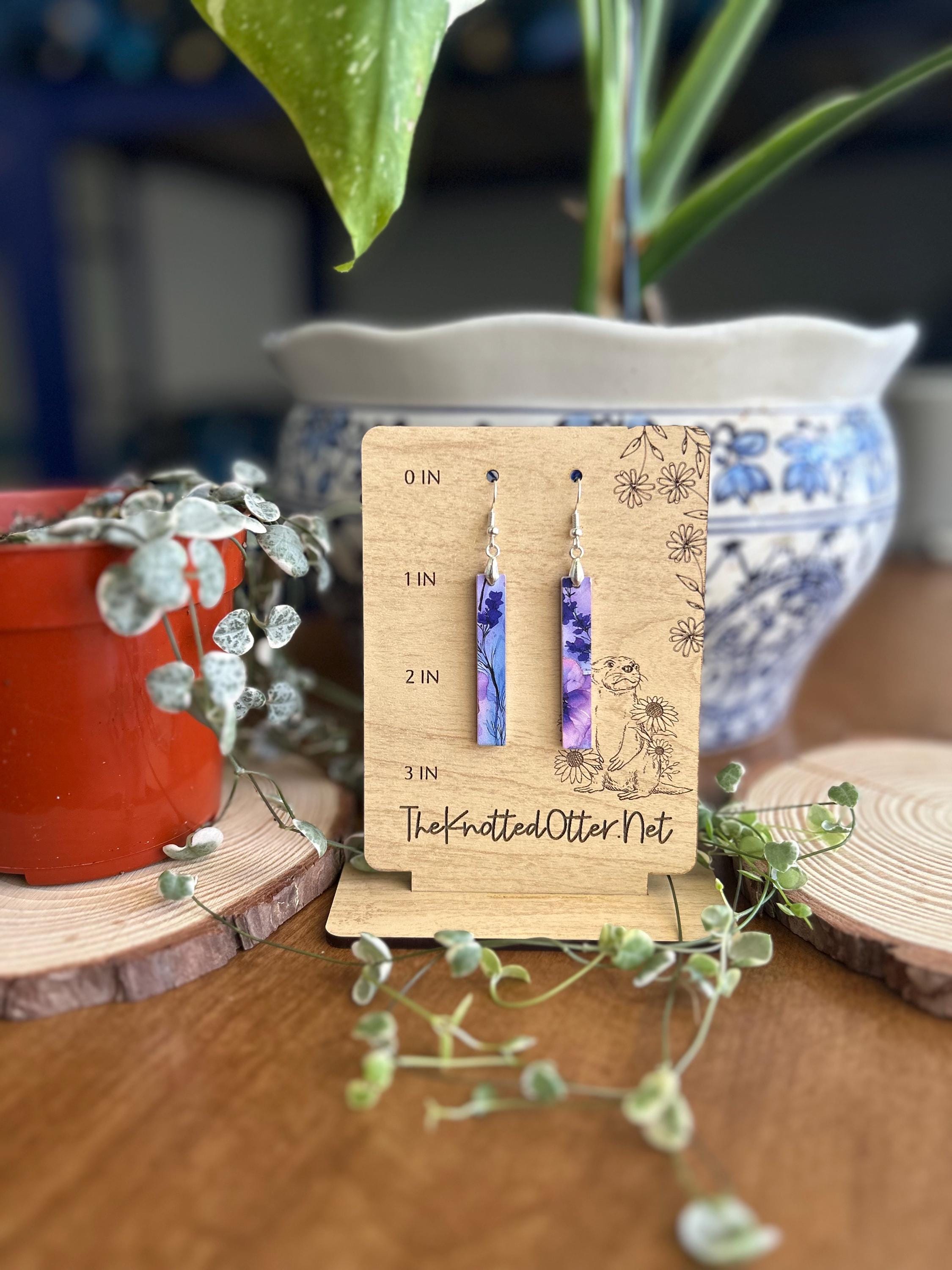 Violet Earrings | Rectangle Drop | Acrylic Dangle Earrings