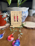 Floral Earrings | Rectangle Drop | Acrylic Dangle Earrings