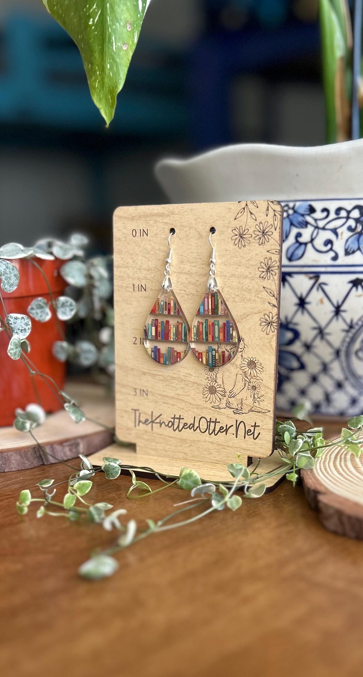 Cute Book Earrings | Bookish gift for teacher librarian | Acrylic Dangle Earrings