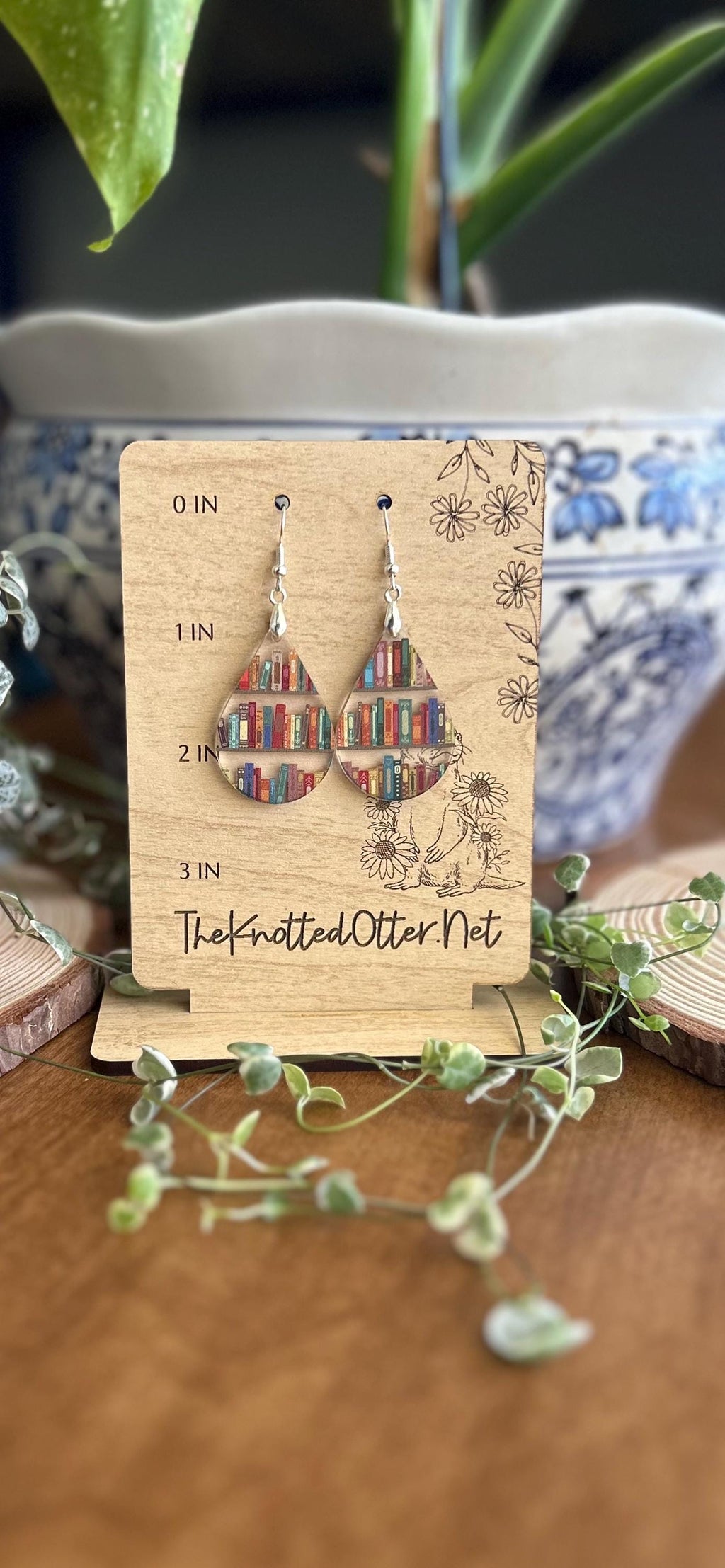 Cute Book Earrings | Bookish gift for teacher librarian | Acrylic Dangle Earrings